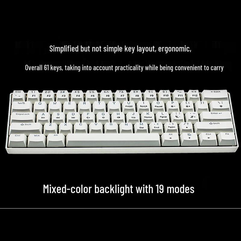 Bamu Bear GJC-JX0002 White Wired 61-Key Mechanical Keyboard