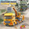 Engineering Diecast Toys Trailer Excavator Tank Truck Construction Model Semi-Carrier Container Vehicle Transport Inertial Car