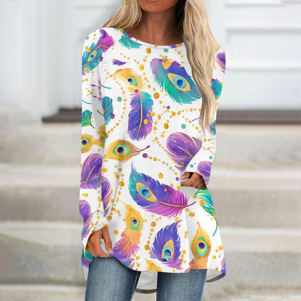 Женский модный пуловер с круглым вырезом, рукавами реглан и длинными рукавами, с карнавальным принтом, повседневный