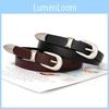 Color Solid Simple Silver Buckle Women Slim Waist Belt Versatile For Daily Use
