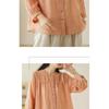 Artistic Retro Spring and Summer New Versatile Loose Slimming Cotton and Linen Cardigan Top Seven Quarter Sleeved Shirt Women's Clothing