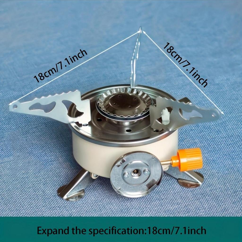 Portable Round Butane Cartridge Stove, Compact Butane Stove for Outdoor Camping and Cooking