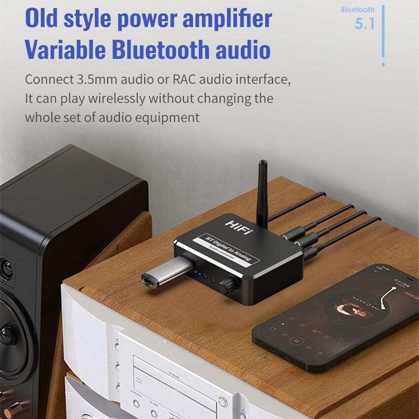 Bluetooth 5,1 приемник U-диск цифро-аналоговый аудиоконвертер Spdif оптическое волокно до 3,5 мм AUX 2 RCA усилитель динамик автомобильный комплект