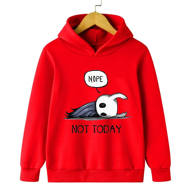 Autumn Nope Not Today Print Trendy Hoodies Hollow Knight Children's Sweatshirt Casual Comfortable Hoody for Boys Girls Pullover