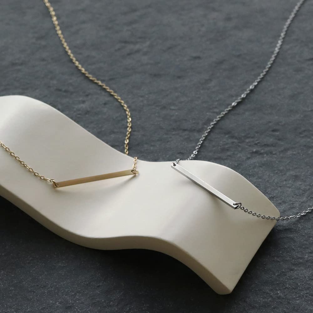 JewelVOX Ожерелье из нержавеющей стали Короткое ожерелье Пластина из металла Гипоаллергенное Взрослое [Шкатулка для драгоценностей] Женское (Серебряный)