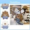 Cute Girls Bear Pattern Nylon Backpack For School With Fun Playful Design