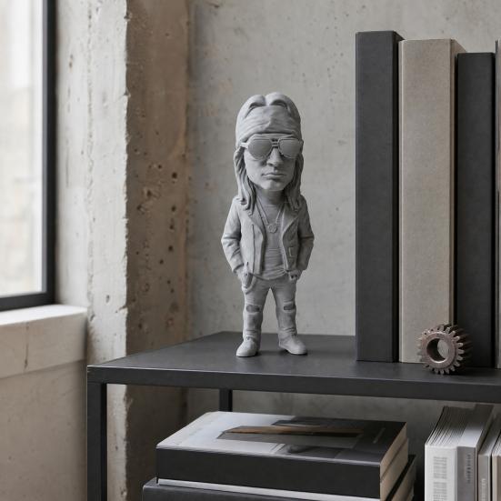Имитация фигурки музыкального исполнителя, 3D-печатная модель ретро-рок-персонажа с дизайном тюрбана и солнцезащитных очков, Настольное украшение для кабинета, игрового стола