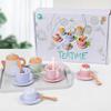 Wooden And Dessert Tea Play Set With Tray For Childrens Imaginative Fun Kitchen