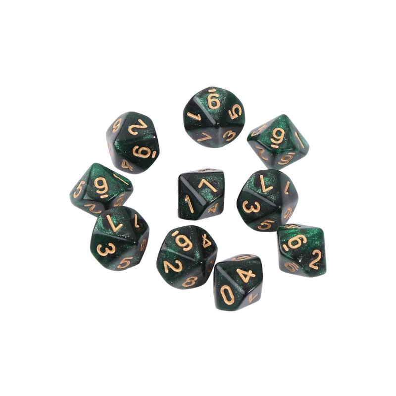 10-гранный кубик D10 15 мм для RPG игры Подарок Вечеринка Ролевая игра