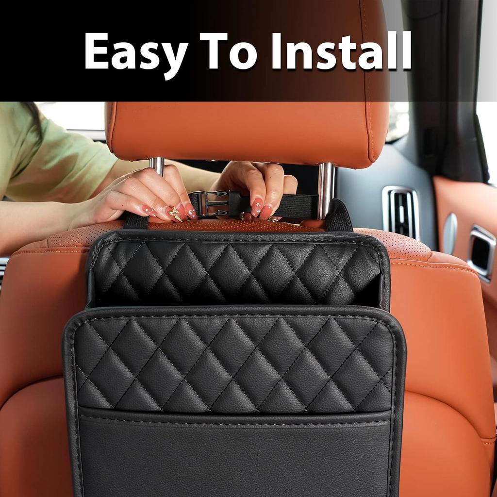Car Seat Back Hanging Bag Car Document Holder Multi-Pocket Bottle Bag Storage Box Organizer Travel Tidy Pouch Pocket Kids