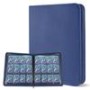 PAKESI Star Card File, 12 Pockets, Holds 480 Cards, Transparent PP Material, for Collecting Card Sheets and Other Cards (Blue)