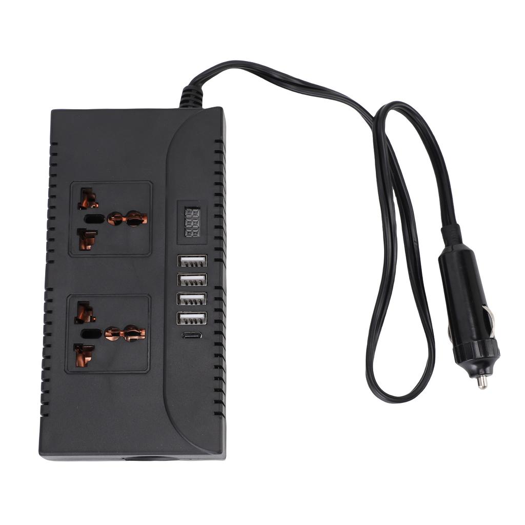Автомобильный инвертор DC12V 24V в AC220V 110V 150W с цифровым дисплеем 2 розетки 5 USB-портов 1 гнездо прикуривателя PD 25W QC 20W быстрая зарядка