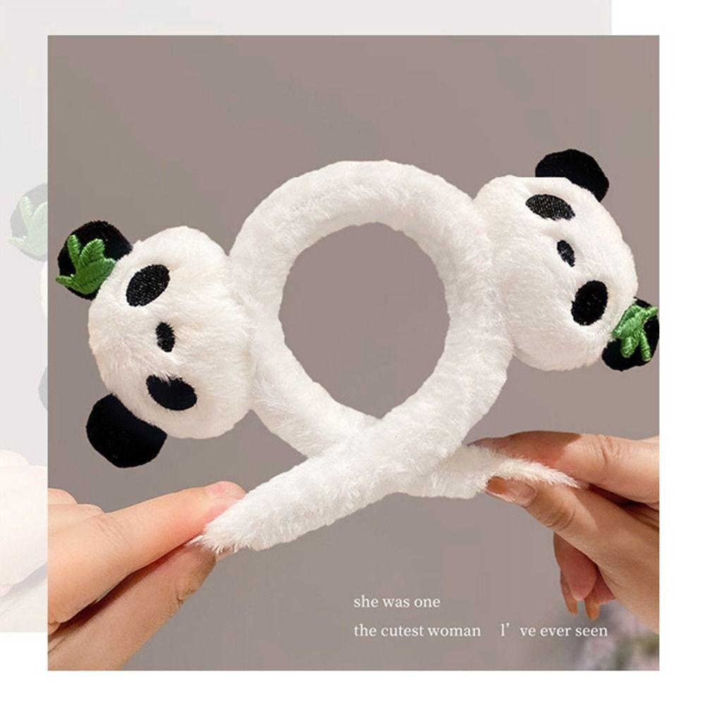 Повязка на голову в китайском стиле с пандой, заколка для волос из зоопарка, плюшевая кукла, обруч для волос, милая мультяшная резинка для волос, для улицы