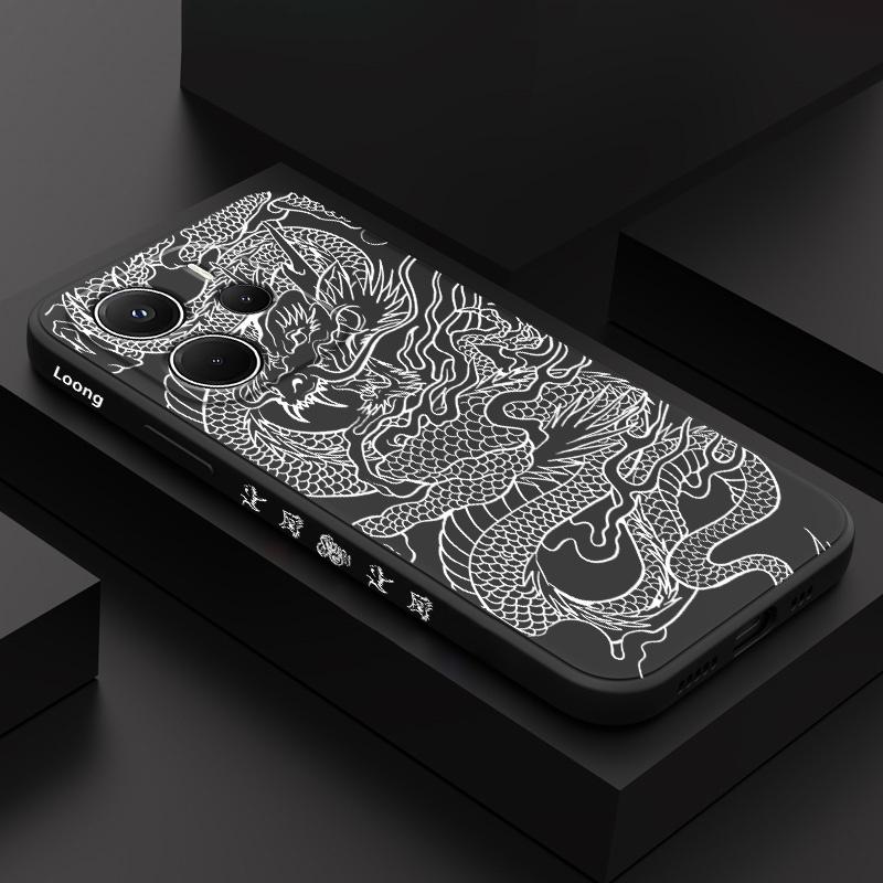 Чехол для телефона 'Дракон Тени' для Xiaomi Redmi Note 14 13 12 12S 11 11S 10 10S 9 9S 15 14C Pro Plus 4G 5G Жидкий силиконовый чехол