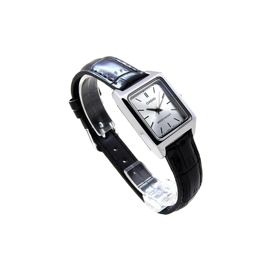 Casio Стандартная серия Серебряный Квадратный Ретро Искусство Кварцевый Механизм Кожаный Ремешок Часы Женские часы LTP-V007L-7E1