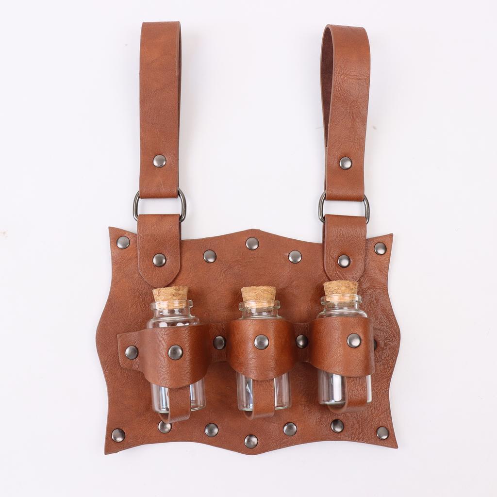 Vintage Medieval Alchemist Fanny Pack Cosplay Elf Leaf Vintage Embossed Belt Skirt Clip Witch Magic Bottle Halloween Cosplay