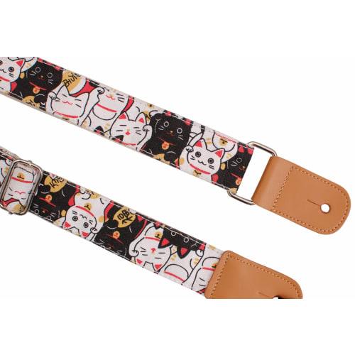 MUSIC FIRST? "Lucky Cat" Soft Cotton Ukulele Strap/Ukulele Shoulder Strap