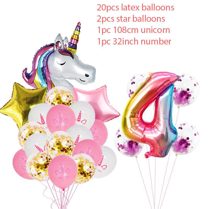 Украшение в виде единорога, одноразовый набор столовых приборов для вечеринки, товары для дня рождения в виде единорога, украшения для дня рождения девочки на первый день рождения