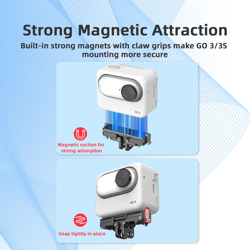 For Insta360 Go 3/3S Magnetic Quick Release Base Aluminum Alloy Camera Expansion Adapter Bracket For Insta 360 Go 3/3Accessories