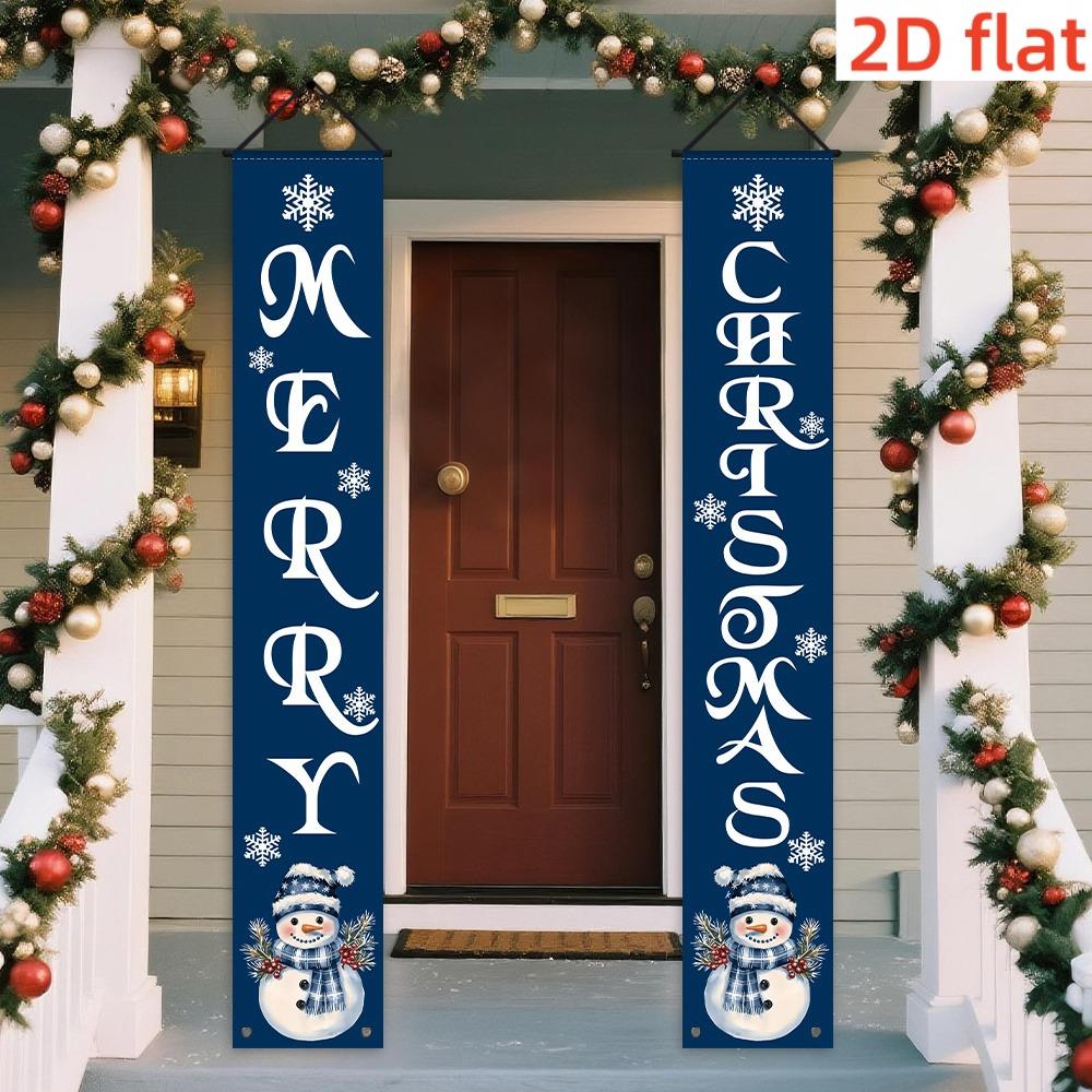 Door Couplet Banner 2pcs Chinese New Year Porch Hanging Decor