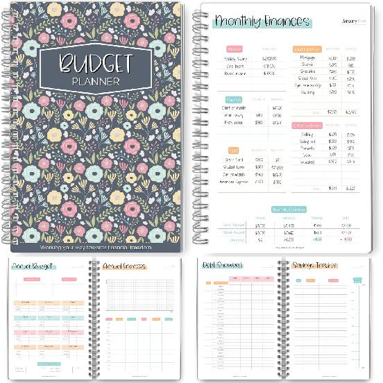 Budget Planner & Monthly Bill Organizer | Finance Budget Planner, Financial Savings, Debt, Income, Expenses, Spending & Bill Trackers - A5 (Colorful