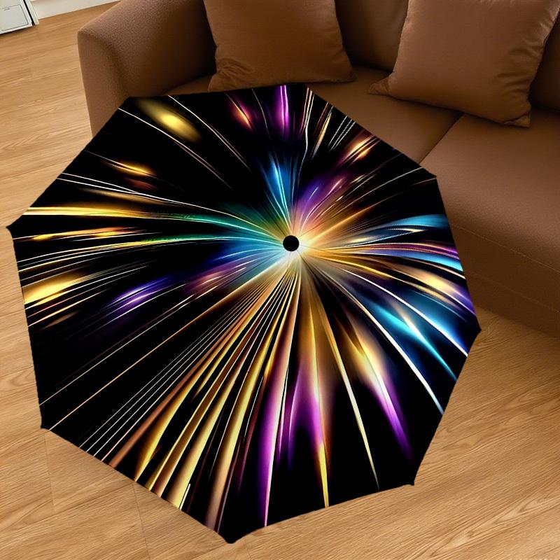 1PC Lightburst Colorful Umbrella-8-Rib Reinforced, Automatic Open, Lightweight & Durable, Cute Fashion Accessory for Outdoor, Beach or Casual Use, Bea