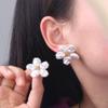 Retro Pearl Earrings Ear Studs Irregular Earrings Sweet Flower Earrings Studs  Unisex
