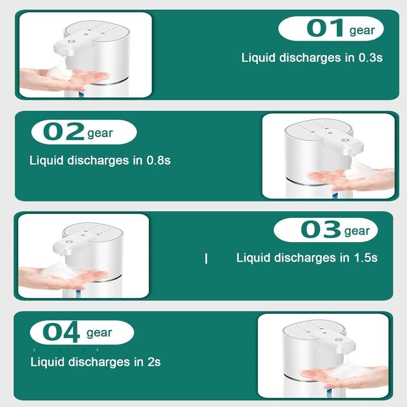 12.8oz/380ml Touchless Liquid Soap Dispenser with 4 Gear Adjustable, Automatic Waterproof Soap Dispenser for Shower Gyms Clubs - Wall-Mounted/Desktop