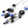 [J3193] - Designer Necklace 'Pimprenelle' Blue Gray