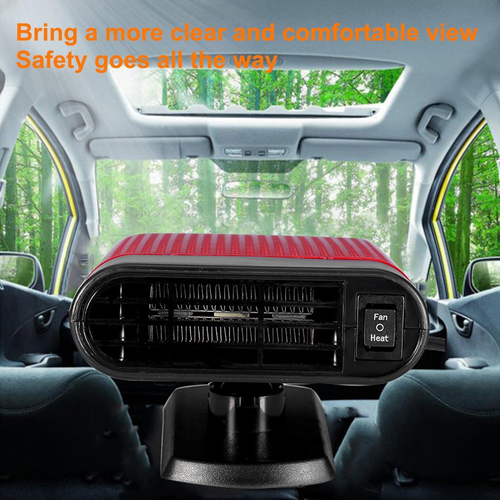 Car 12V Portable Electric Window Heater Heating Dryer Fan Defroster Demister (Red)
