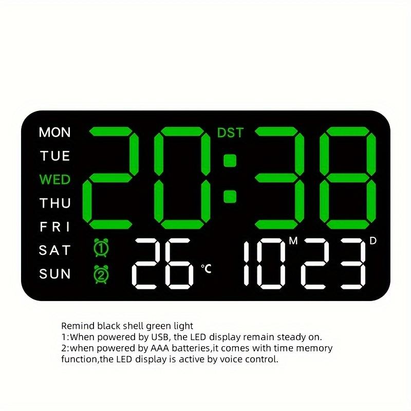 Модные цифровые настенные часы без рамки - многофункциональные, дисплей двойного назначения со значками температуры, влажности и погоды, питание от USB, современный черный цвет
