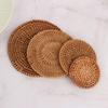 Round Kitchen Handmade Rattan Coasters Bowl Pad Table Padding Cup Mats