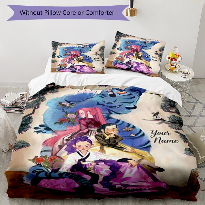 Fantasy Garden Custom Name Text Print 1Pc Bedding Set Duvet Cover With Two Pillowcases Soft Bed Linen For Household Bedroom