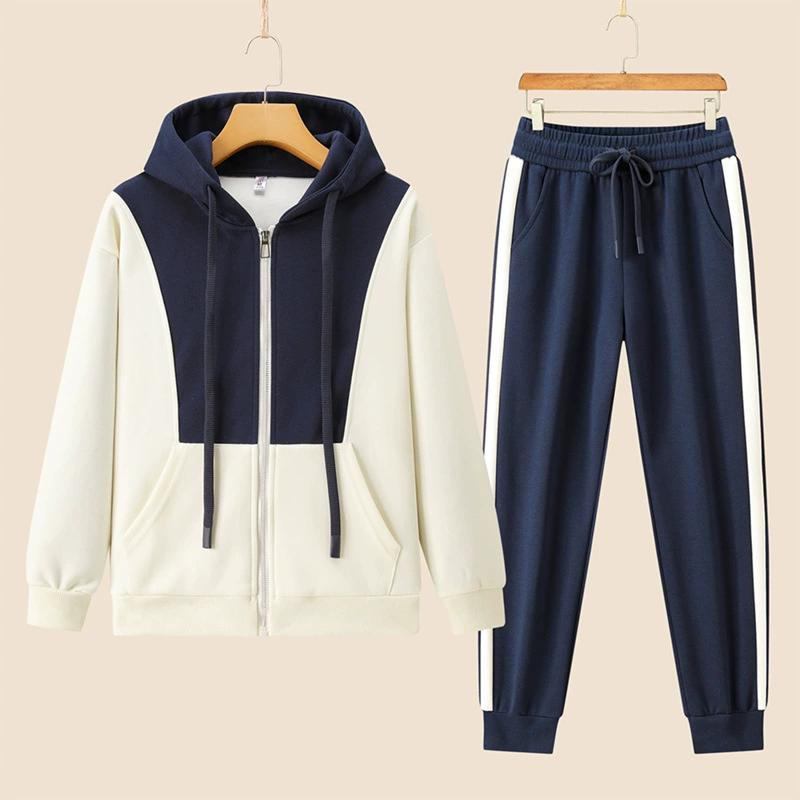 Casual Cardigan Hooded Set for Women, Spring and Autumn Sports, Versatile and Casual Two-piece Set for Women