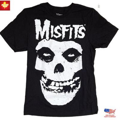 Misfits Рок-группа Классический Логотип Череп Мужская Черная Футболка Новая Унисекс Футболка