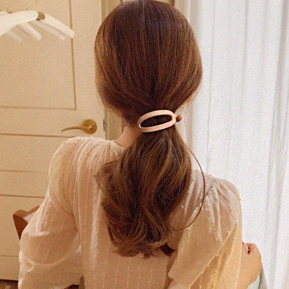 Fashion Accessories Oval Shape Hollow Hair Accessories Simple Hair Claw Resin Frosted Banana Clip