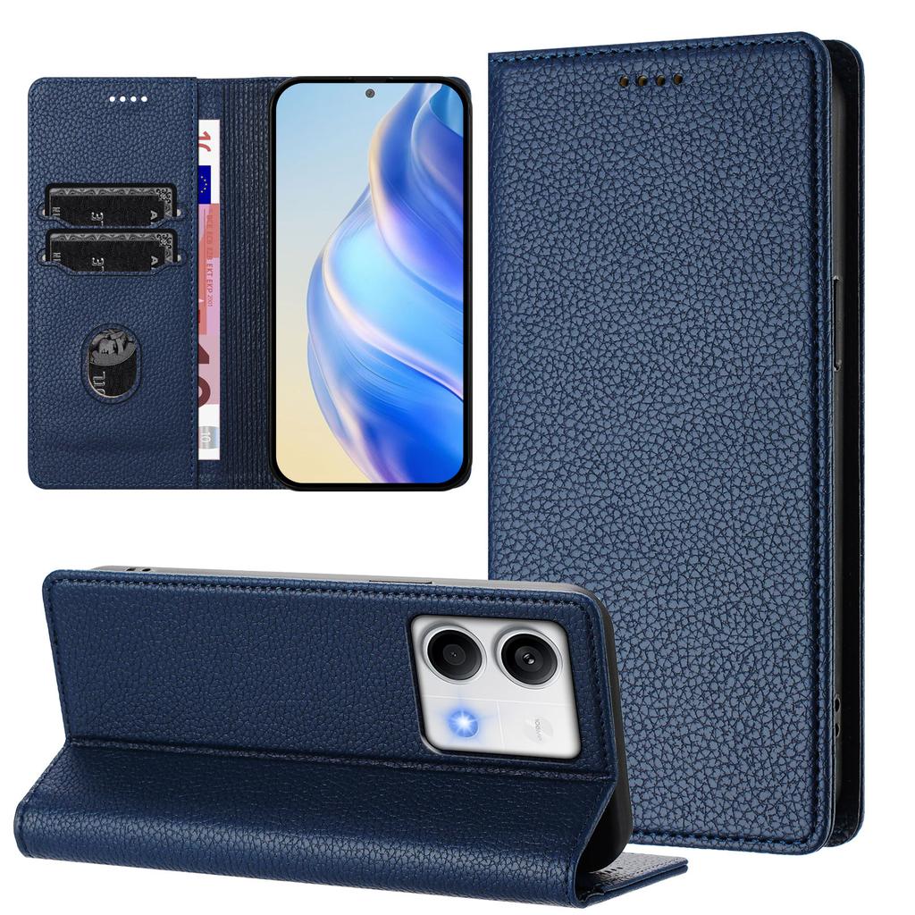 Для Xiaomi Редми Примечание 13 5G (Китай)/Чехол-кошелек для Xiaomi Redmi Note 13 5G с блокировкой RFID, кожаный чехол для мобильного телефона с текстурой личи