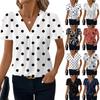 Женская летняя рубашка с коротким рукавом, модная повседневная одежда, рубашка с V-образным вырезом и короткими рукавами