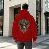 Men's Indian Themed 2D Print Breathable Hoodie – Soft Fabric, Stylish Versatile, Perfect for Halloween, Daily Casual Wear