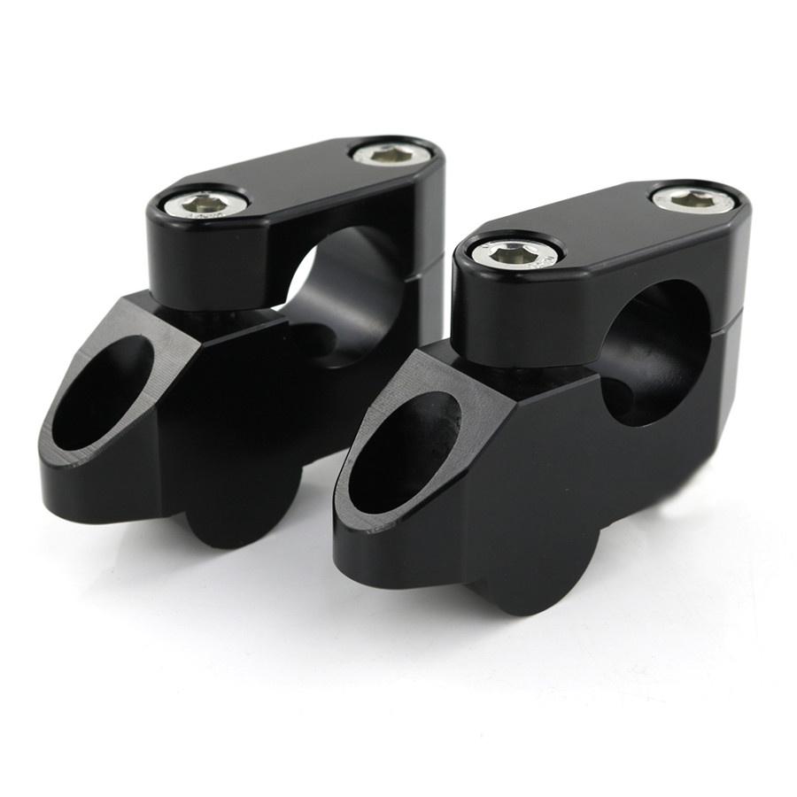 1Pair 7/8" Motorcycle Extension Back Moved Up Handlebar Risers Black Aluminum