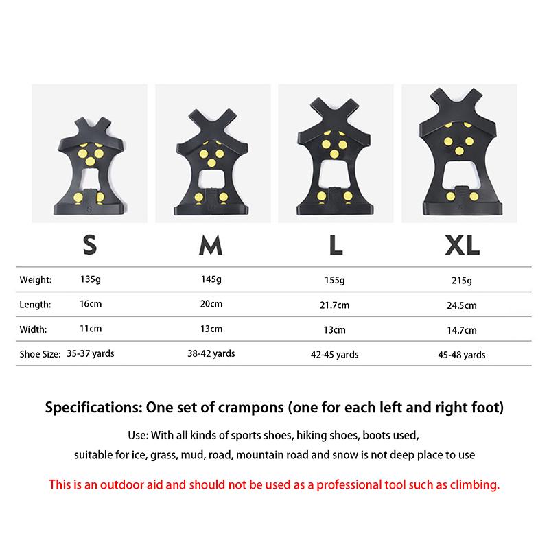 Sport Shoes Cover For Women Men Boots Cover 10-Stud Snow Ice Claw Climbing Anti Slip Spikes Grips Crampon Cleats