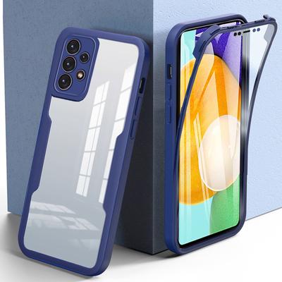 Роскошный 360-градусный прозрачный чехол спереди и сзади для Samsung Galaxy A53 A33 A73 A23 A22 A32 A52 A12 A51 4G 5G S21 S22 Ультра силиконовый противоударный двойной чехол