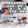20 Pcs Blue Keyboard Switches, 3-Pin Clicky Tactile Mechanical Keyboard Switches, Complete DIY Replacement Kit with Switch Pulle