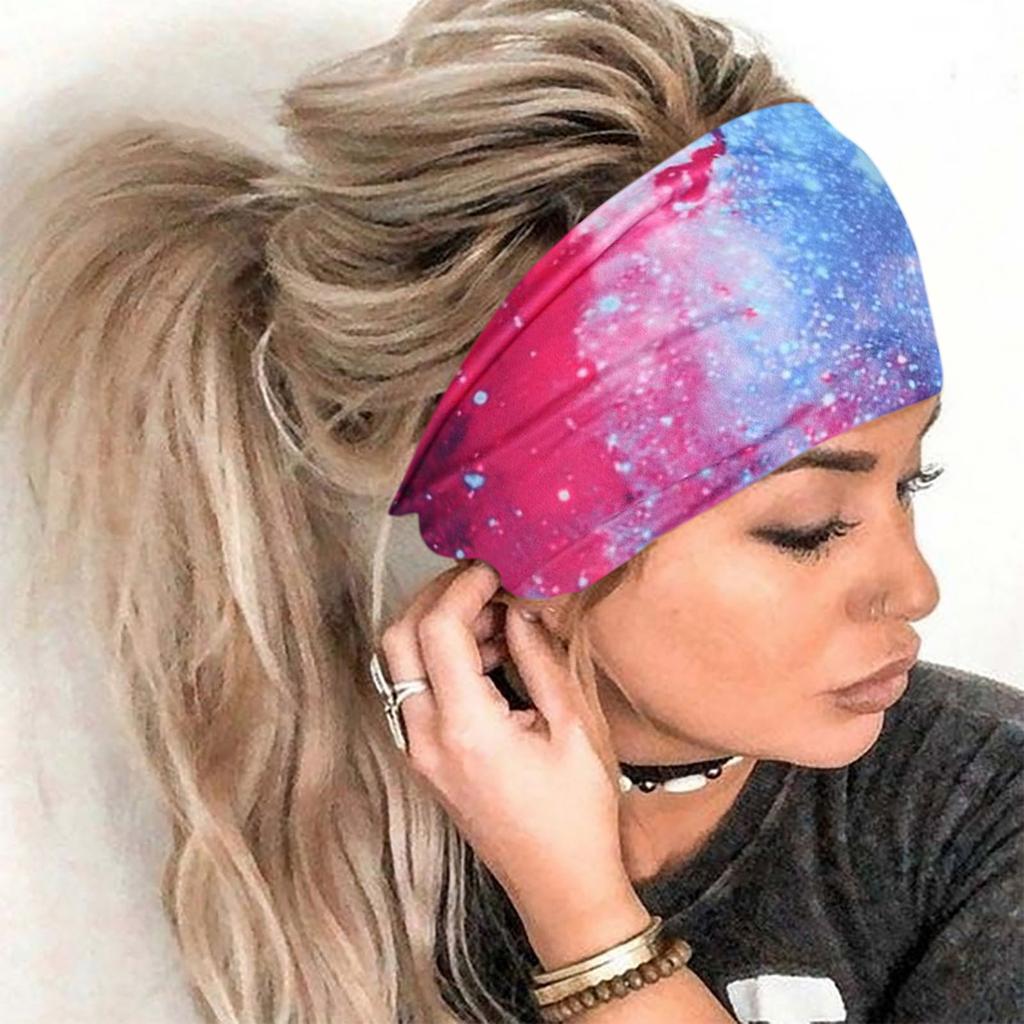Женская повязка на голову с принтом, спортивная повязка для волос с широким краем, повязка на голову для йоги, мягкая повязка для волос, головной убор, повязка для волос