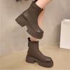 Fashion Autumn Winter 2024 Hot Sale New Wear Resistant Round Head Ladies Elegant Boots Solid Color Fashion Non-slip Women Shoes