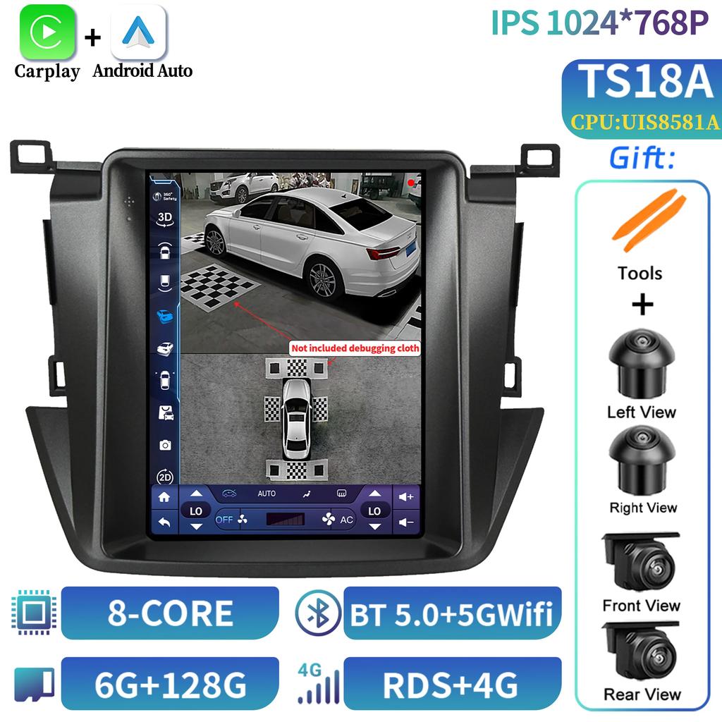 9,7-дюймовый автомобильный радиоприемник мультимедиа видео GPS для Toyota Rav4 2013-2018 Android навигация автомобильный радиоприемник Car play беспроводной экран стерео G