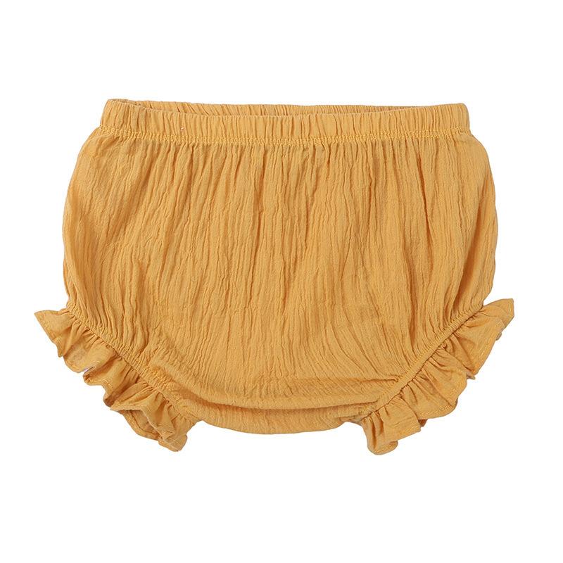 Summer Baby Cotton Linen Ruffled Triangle Shorts Loose Comfortable Toddler Bloomers
