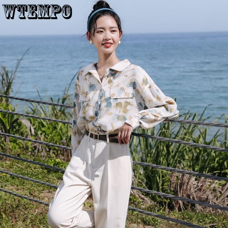 Винтажная рубашка для перерыва на чай, женская весенне-осенняя блузка, свободная японская рубашка с длинными рукавами и дизайном для первой любви