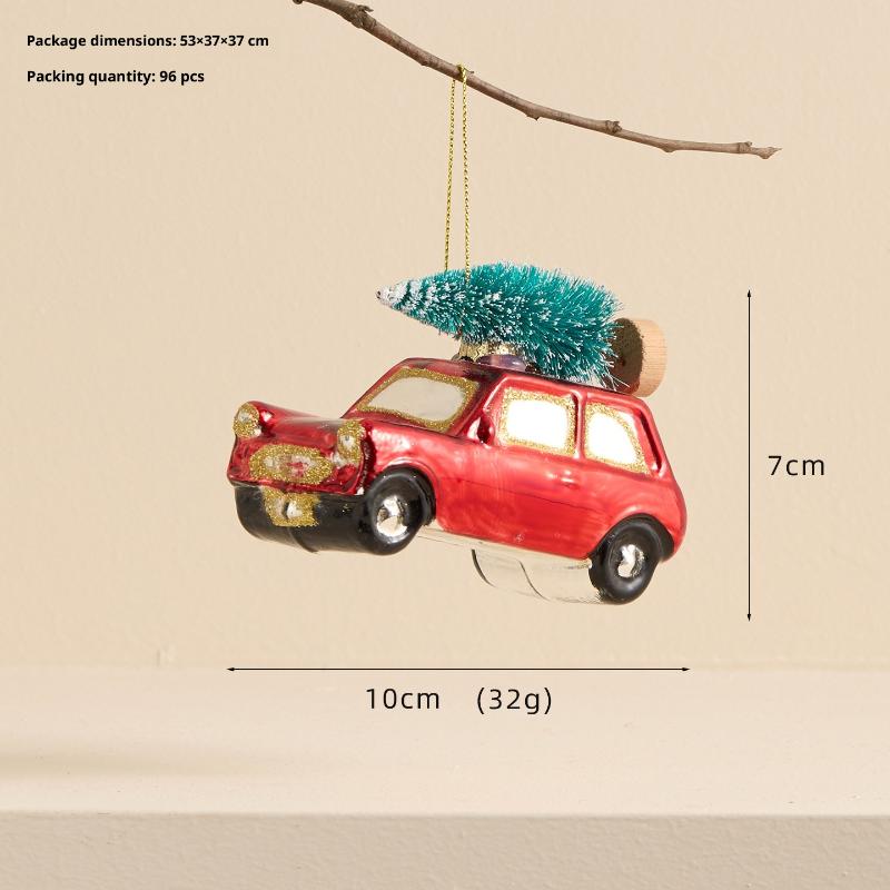 Christmas Pendant Plastic Material Old Man Car Bear Christmas Tree Hanging Decoration Family Party Christmas Decoration Pendant