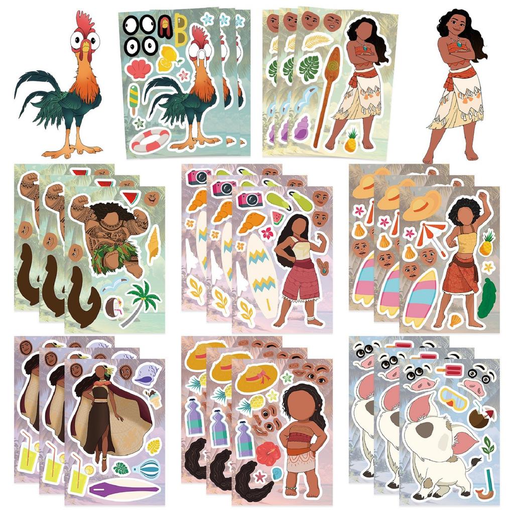 Face Changing Puzzle Stickers,Make Your Own Stickers For Children, Teenagers, Party Decorations, Rewards,8pcs